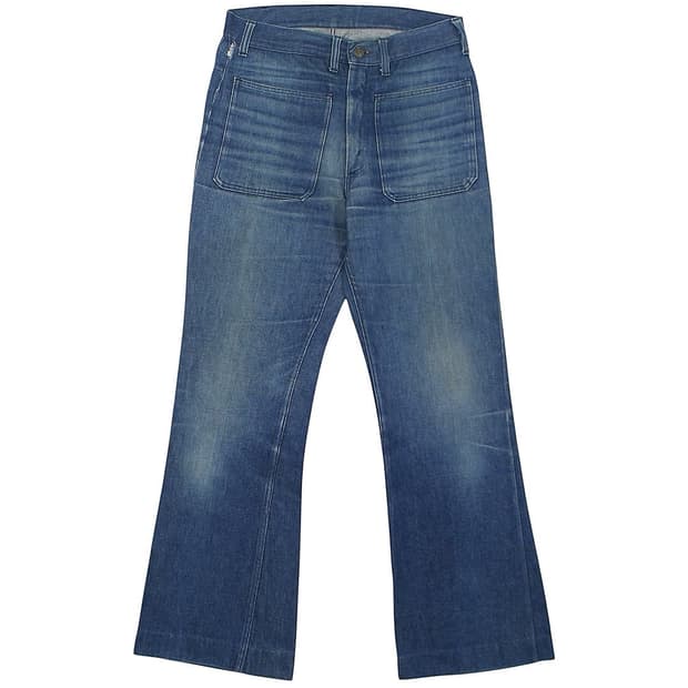 1960s USA 리바이스 벨보텀 플레어 데님 팬츠 빅E 화이트탭 빈티지