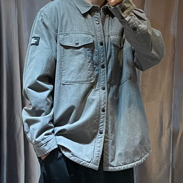 XL 노스페이스 투포켓 기모 코튼 자켓