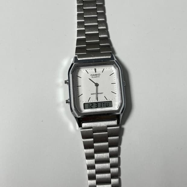카시오 aq 230 아나디지 메탈 시계