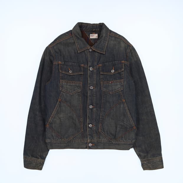 [L] 타미힐피거 남성 데님 패딩 점퍼 자켓 N6985