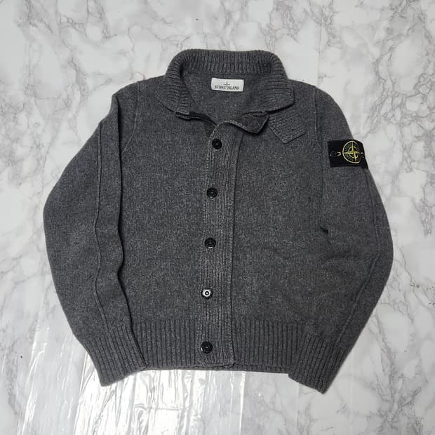 스톤아일랜드 램스울 니트 집업 자켓