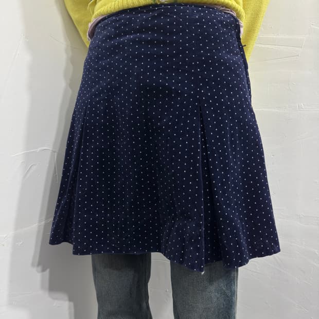 dot velvet mini skirt