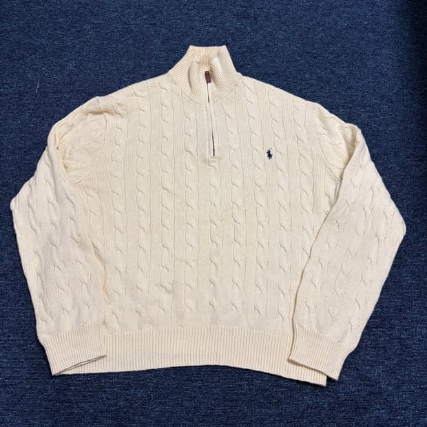 폴로 랄프로렌 하프집업 꽈배기 니트