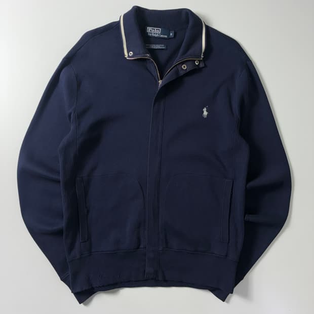 Polo  폴로 랄프로렌 자수 코튼 네이비 투웨이 집업 자켓  