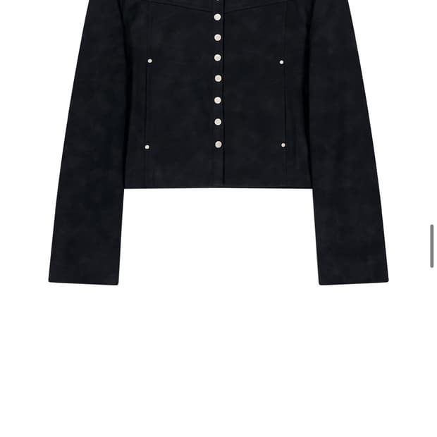 포르테나 레더 스냅 크롭 자켓 s