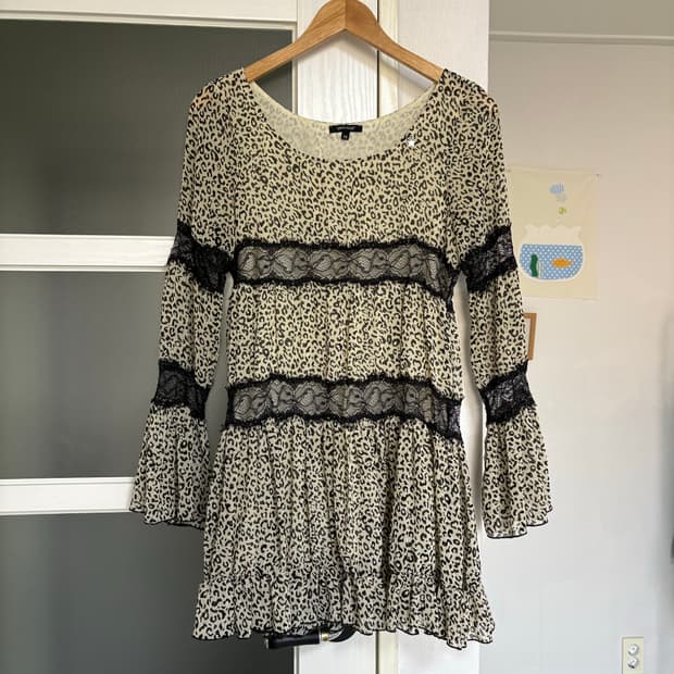 호피 레이스 블라우스