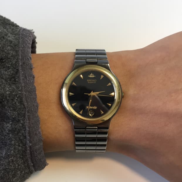 90s seiko black-gold combi quartz
