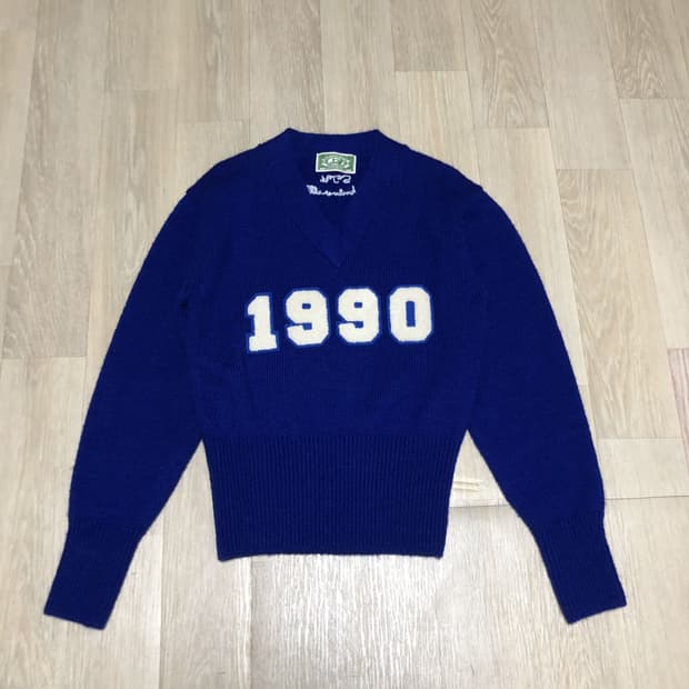 (우먼스 M) STU 우먼스 1990 V넥 니트 블루