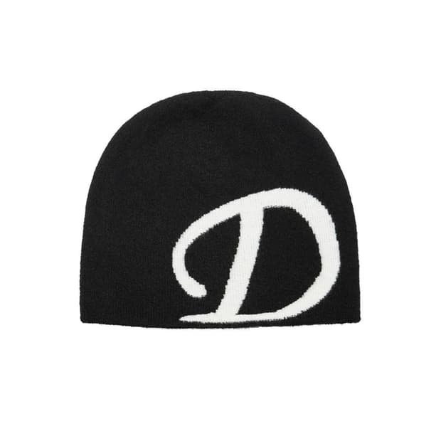 다이닛 니트 로고 비니 블랙