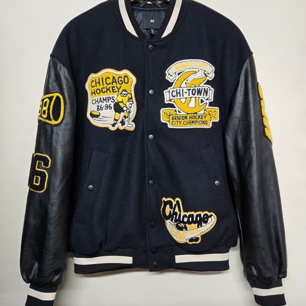 H&M 시카고 하키 레터맨 야구 점퍼 L