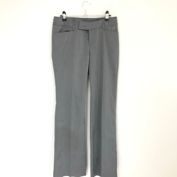 로우라이즈 세미 부츠컷 긱시크 실버 팬츠