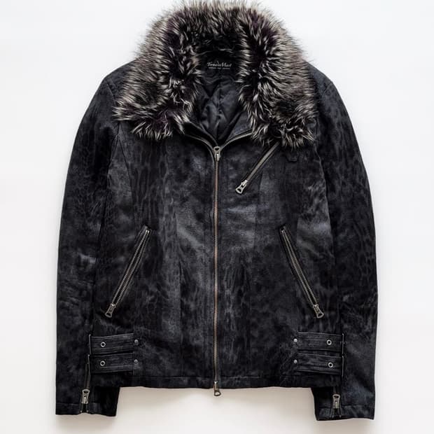 Tornado mart Black Leopard Fur jacket
