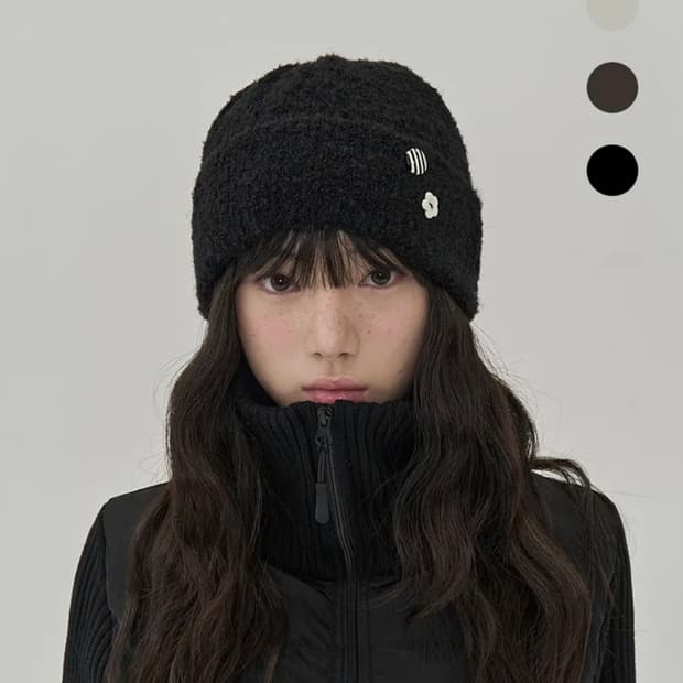 W버튼 포인트 비니 