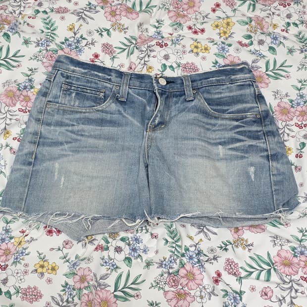 3000원 빈티지)여름 y2k 데미지 데님청반바지핫팬츠