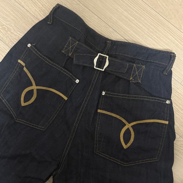 급처) 블랙업 디눅 비죠 논페이드 벌룬 썸머 데님 팬츠 M 판매