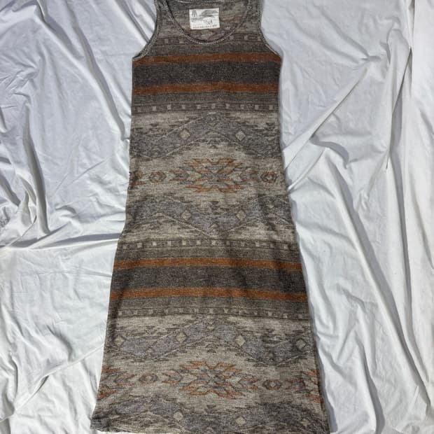 Goa 네이티브 패턴 블랭킷 니트 원피스 y2k 에스닉 lgb