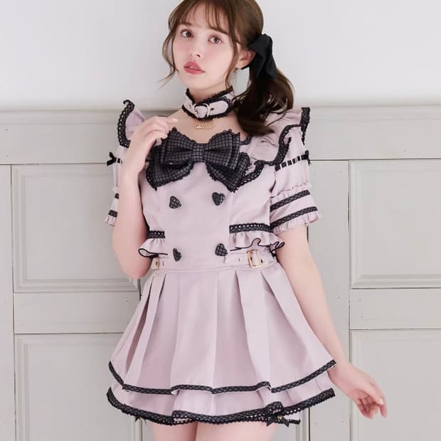 LIZ LISA 하트 목걸이 리본 원피스