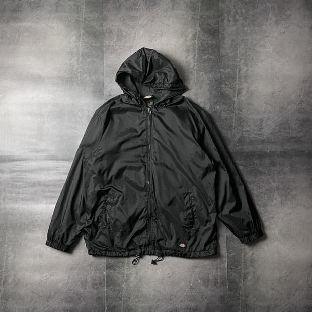 DICKIES 디키즈 블랙 플란넬 후드 윈드브레이커 A00794