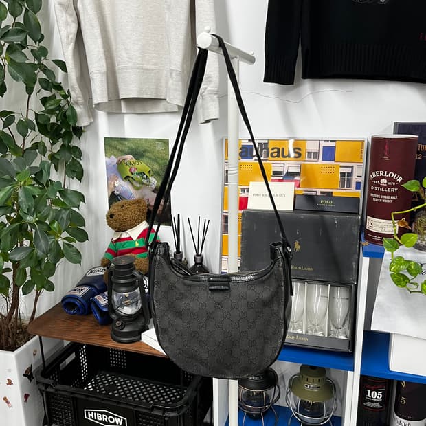 구찌 캔버스/레더 크로스백