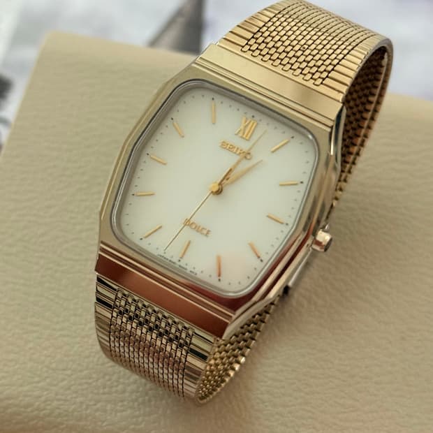 Seiko 세이코 쿼츠 옥타곤 Dolce 텅스텐 카바이드 로즈골드 199