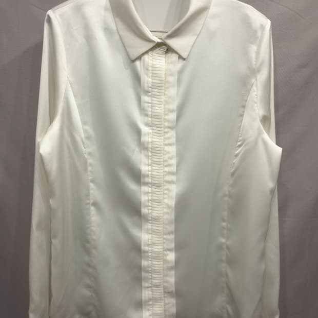 크로커다일 레이디 핀턱 실크 블라우스 100