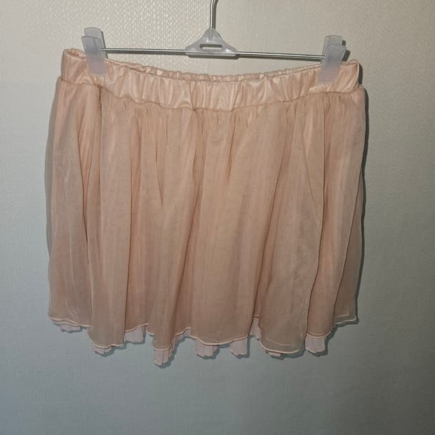 빈티지 페어리 피치핑크 레이스 미니스커트