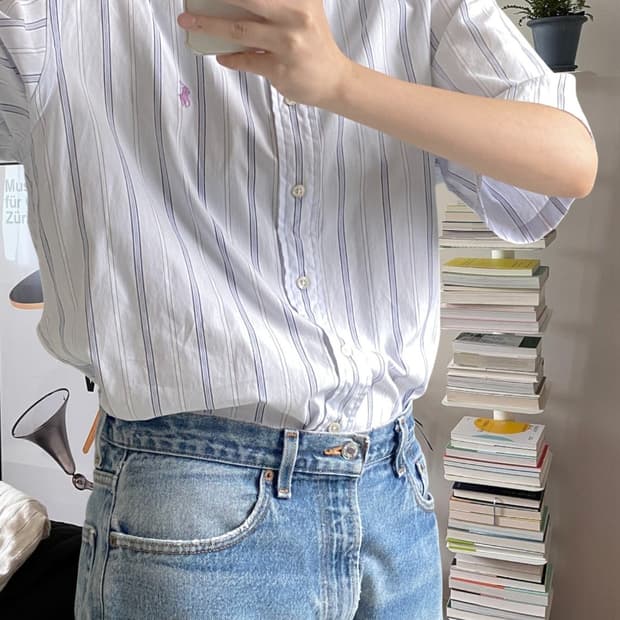 폴로랄프로렌 1/2 스트라이프 셔츠 (Man XL) AB0801