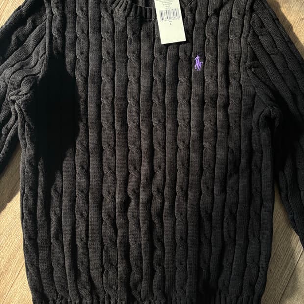 폴로 케이블 니트 블랙 L