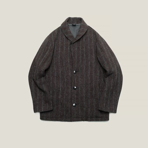 Shawl collar tweed jacket