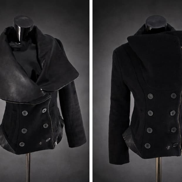 나폴레옹 double button leather jacket