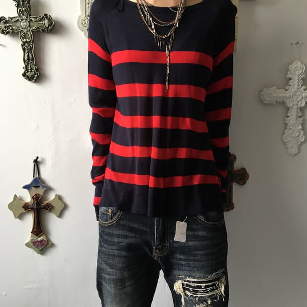 Stripe pattern knit