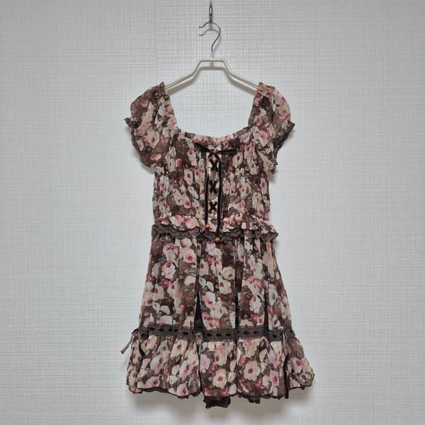 리즈리사 촬영용샘플 쵸코플로럴 원피스