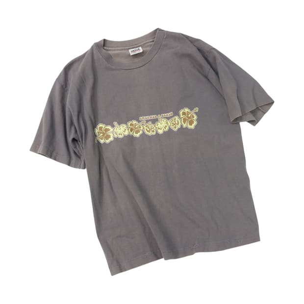 앤빌 anvil 90s 빈티지 오키나와 하이비스커스 그래픽 티셔츠 (M)