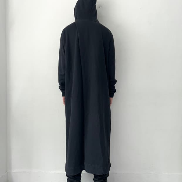 릭오웬스 2000s 비대칭 후드집업 로브 코트