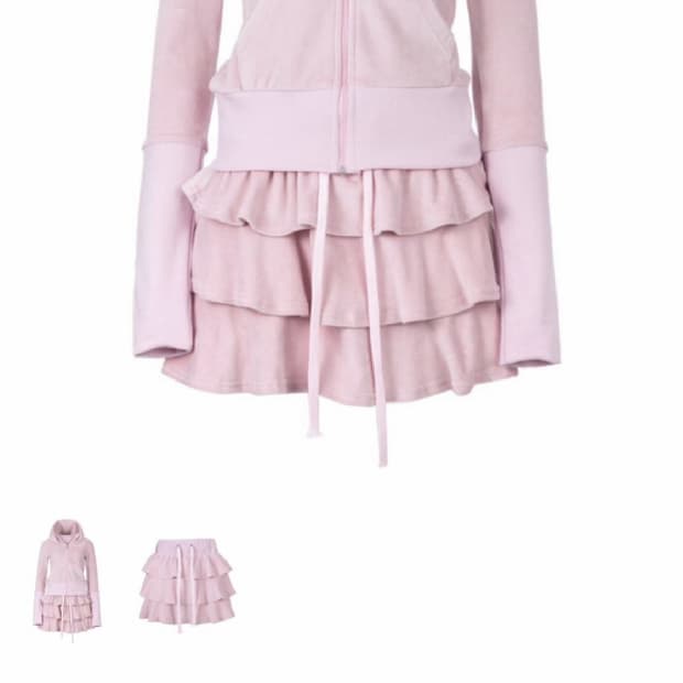 베이비메탈클럽 베메클 핑크 갸루 트레이닝 스커트 셋업