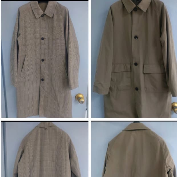 정품 해지스 양면 싱글코트 트렌치