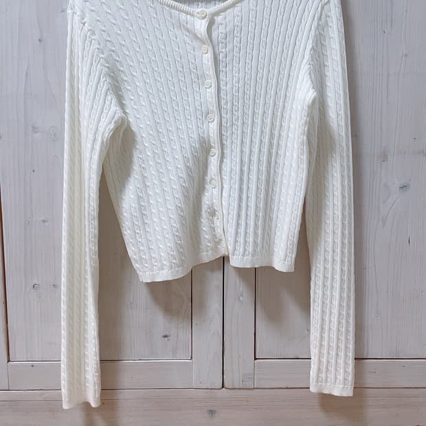 브랜디멜빌 조이 케이블 가디건 화이트