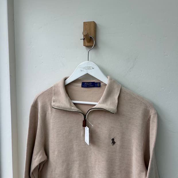 15898 - 폴로 랄프로렌 베이지 반집업 니트