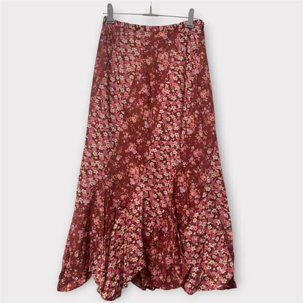 플라워 패치워크 롱 스커트 