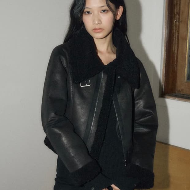 헬레네파리스 피티드 스웨이드 무스탕