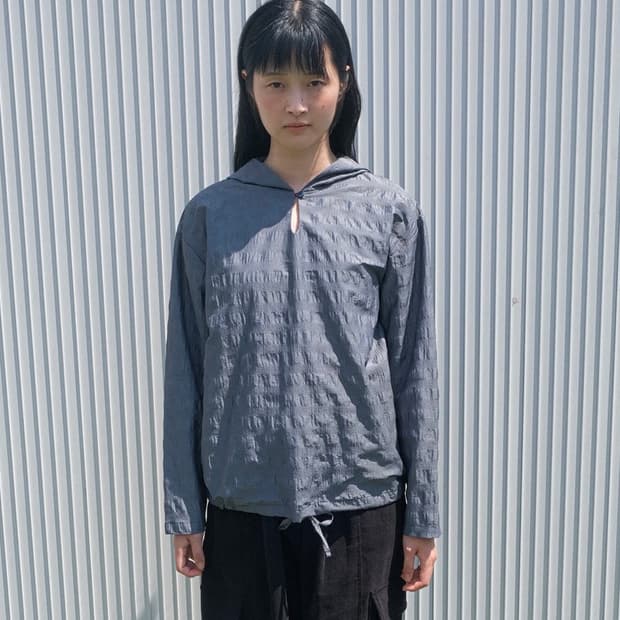 페스토 후드 블라우스 다크 레이크