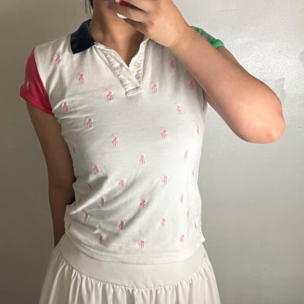 [L] 랄프로렌 올오버 멀티 포니 반팔 카라티