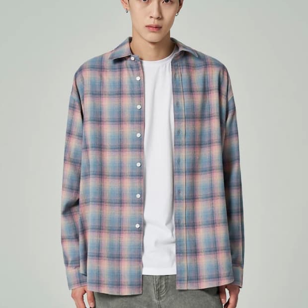 에잇세컨즈 멀티 컬러 체크 셔츠 m 사이즈