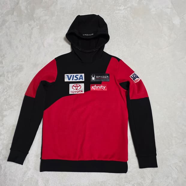 (M)스파이더 US.스키팀 스폰서 와팬 후드티