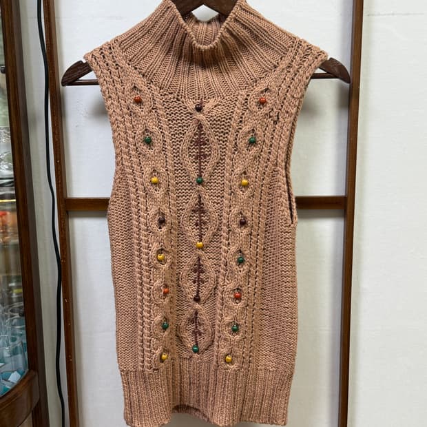 빈티지 나시 니트 목폴라