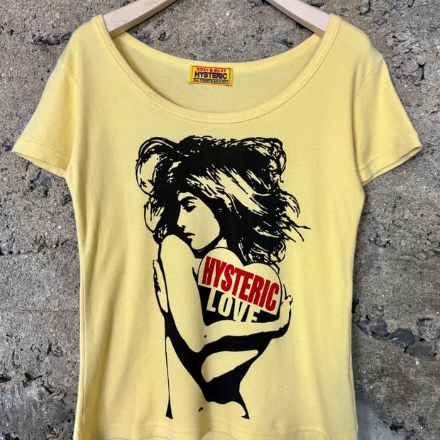 정품 Hysteric Glamour 그래픽 티셔츠 / Yellow