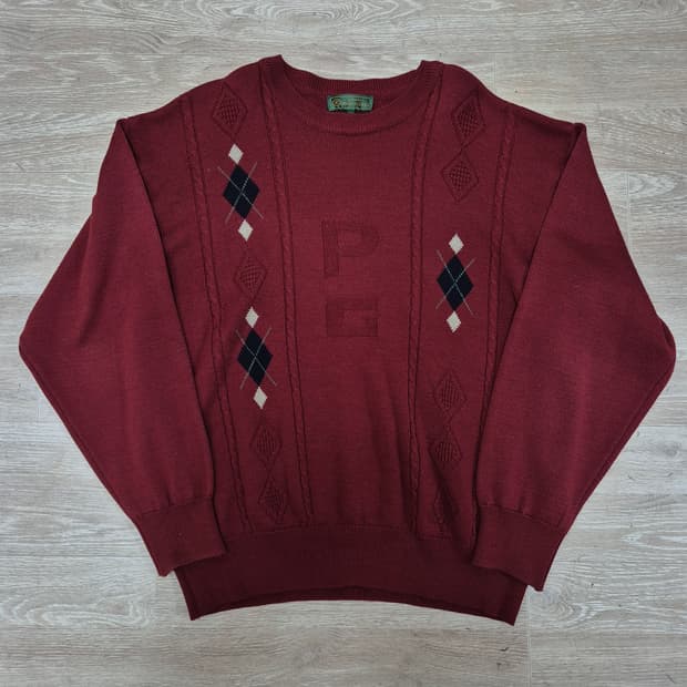 파올로구찌 다이아몬드 패턴 라운드 니트