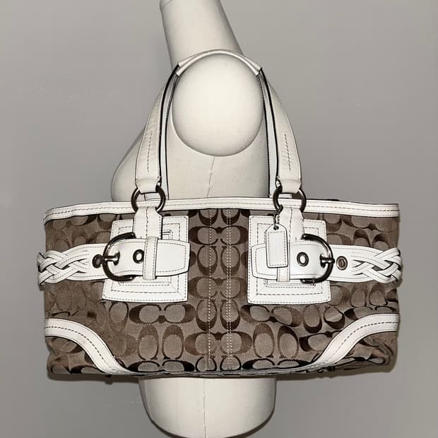 Coach white beige bag
