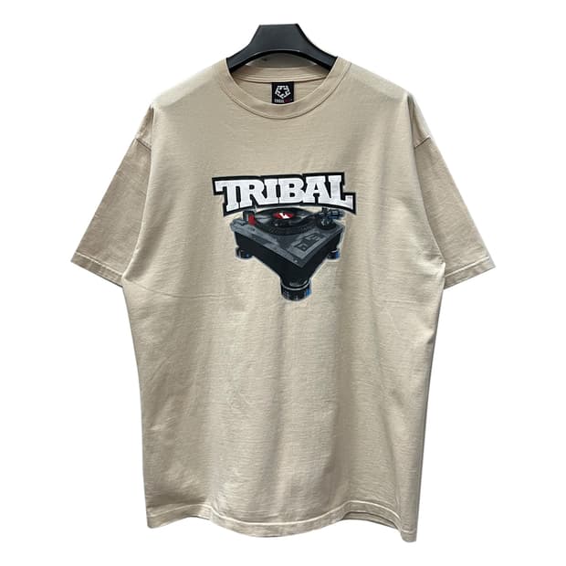 TRIBAL USA 턴테이블 그래픽 빈티지 반팔티 XL