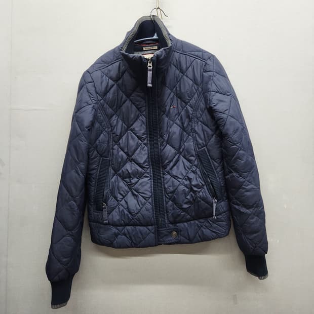 타미힐피거데님 로고 퀄팅 패딩자켓 S(S)